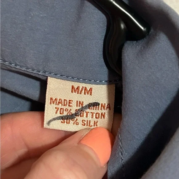 Vintage Tommy Bahama Blue Floral Silk Blend Button Down Shirt - Picture 3 of 7